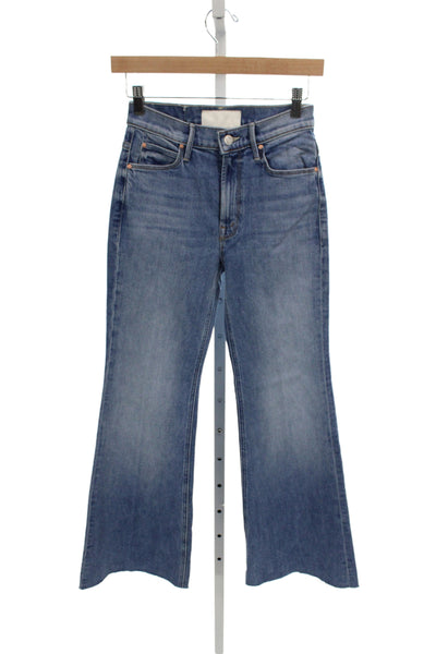 Mother Womens Flared Jeans Blue Mid Rise Button Closure Size 24