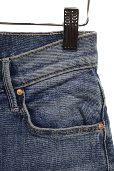 Mother Womens Flared Jeans Blue Mid Rise Button Closure Size 24