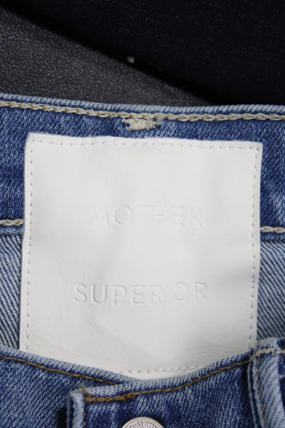 Mother Womens Flared Jeans Blue Mid Rise Button Closure Size 24