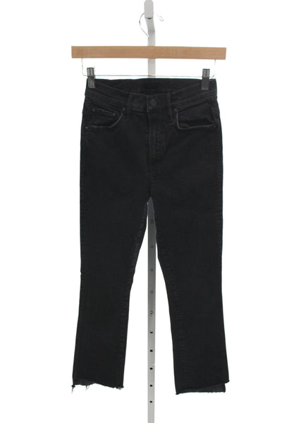 Mother Womens Black Cropped Jeans Mid Rise Cotton Inseam 28 Size 24