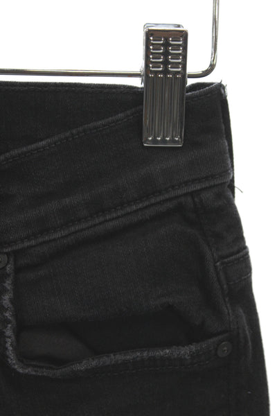 Mother Womens Black Cropped Jeans Mid Rise Cotton Inseam 28 Size 24