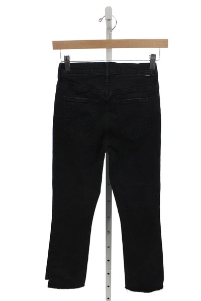 Mother Womens Black Cropped Jeans Mid Rise Cotton Inseam 28 Size 24
