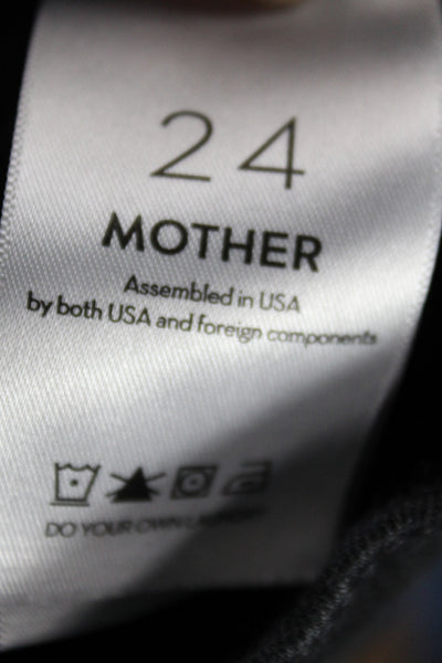 Mother Womens Black Cropped Jeans Mid Rise Cotton Inseam 28 Size 24