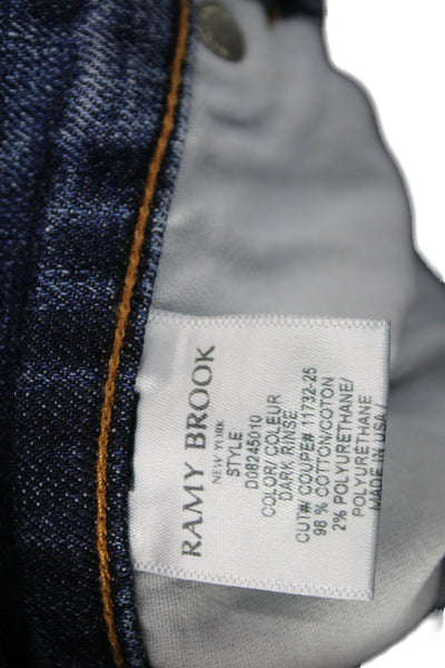 Ramy Brook Womens Cropped Blue Mid Rise Jeans Size 25