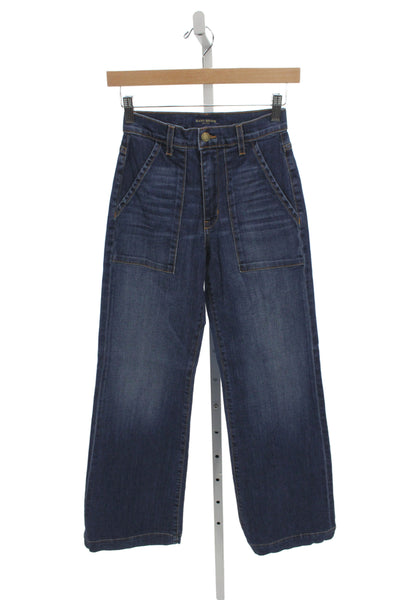 Ramy Brook Womens Wide Leg Blue Cotton Jeans Mid Rise Size 24