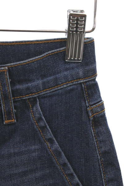 Ramy Brook Womens Wide Leg Blue Cotton Jeans Mid Rise Size 24