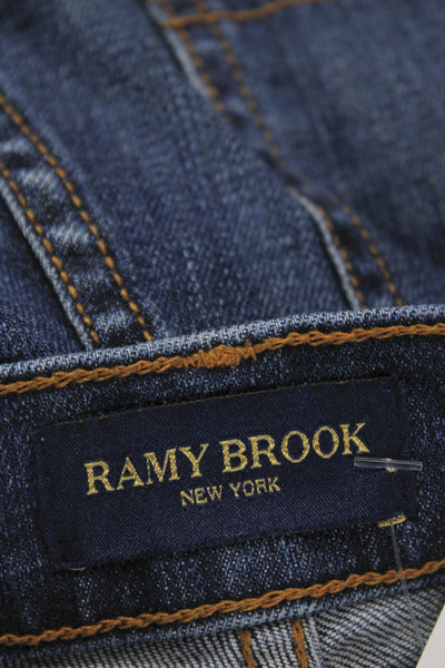 Ramy Brook Womens Wide Leg Blue Cotton Jeans Mid Rise Size 24