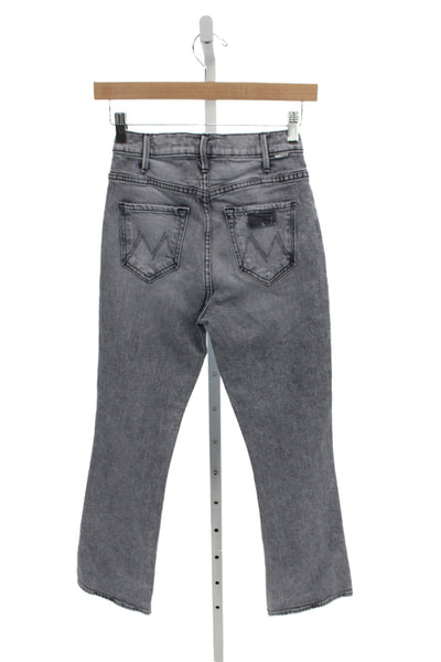Mother Women Cropped Gray Cotton Mid Rise Jeans Size 24
