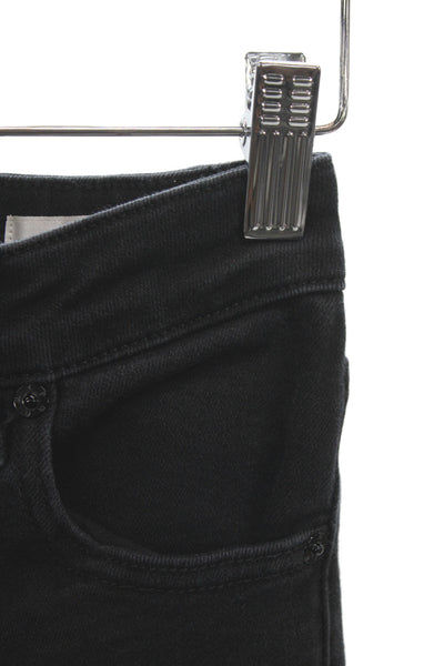 Frame Womens Straight Jeans Black Mid Rise Button Closure Size 23