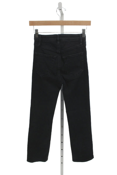 Frame Womens Straight Jeans Black Mid Rise Button Closure Size 23