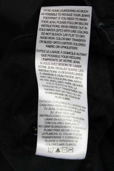 Frame Womens Straight Jeans Black Mid Rise Button Closure Size 23