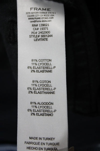 Frame Womens Straight Jeans Black Mid Rise Button Closure Size 23