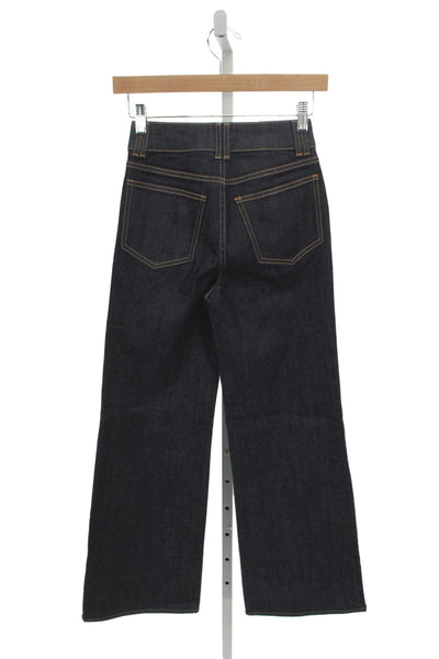Ramy Brook Womens Wide Leg Jeans Blue Button Cotton Mid Rise Inseam 28 Size 24