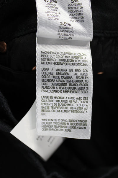 Mother Women Cropped Black Cotton Mid Rise Jeans Button Inseam 28 Size 24