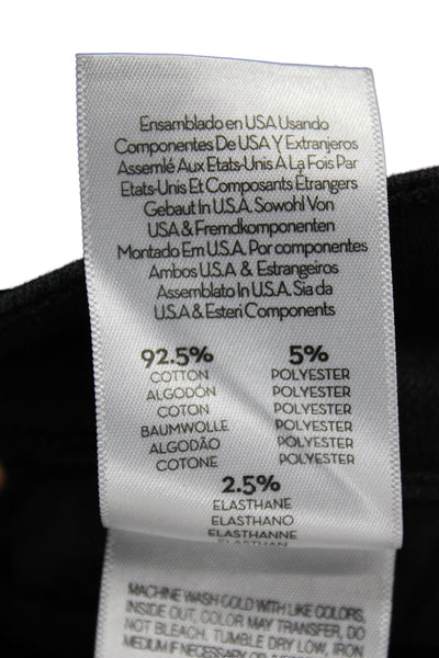 Mother Women Cropped Black Cotton Mid Rise Jeans Button Inseam 28 Size 24