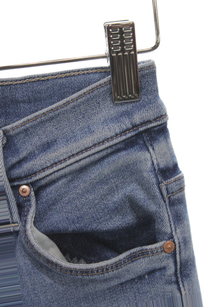 Mother Women Cropped Blue Jeans Mid Rise Cotton Size 24