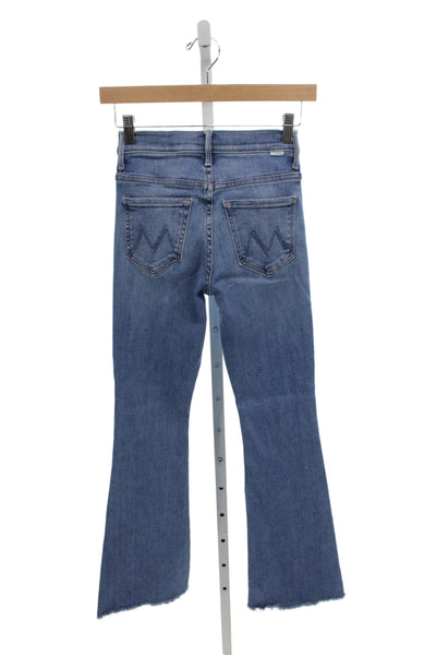 Mother Women Cropped Blue Jeans Mid Rise Cotton Size 24