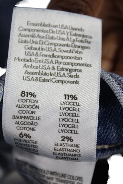 Mother Women Cropped Blue Jeans Mid Rise Cotton Size 24