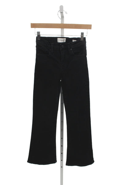 Frame Womens Cropped Black Jeans Mid Rise Cotton Size 23