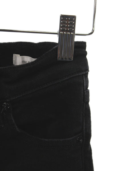 Frame Womens Cropped Black Jeans Mid Rise Cotton Size 23