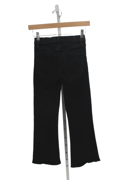 Frame Womens Cropped Black Jeans Mid Rise Cotton Size 23