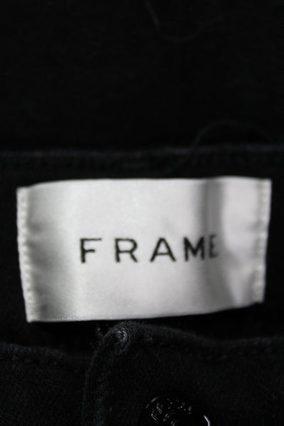 Frame Womens Cropped Black Jeans Mid Rise Cotton Size 23