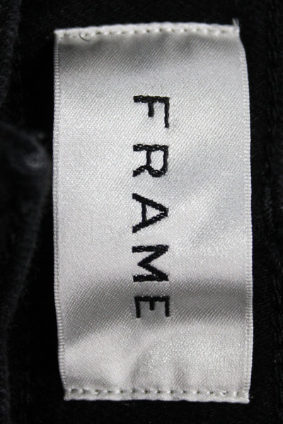 Frame Womens Cropped Black Jeans Mid Rise Cotton Size 23