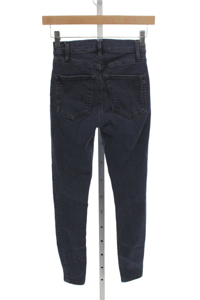 Frame Women Blue Skinny Jeans Cotton Mid Rise Size 25