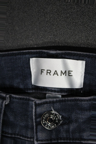 Frame Women Blue Skinny Jeans Cotton Mid Rise Size 25