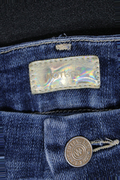 Mother Womens Ankle Jeans Blue Mid Rise Cotton Size 24