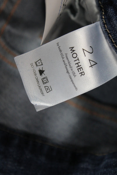 Mother Womens Ankle Jeans Blue Mid Rise Cotton Size 24