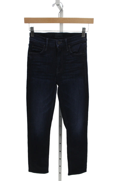 Mother Womens Skinny Jeans Blue Viscose Mid Rise Button Fly Size 24