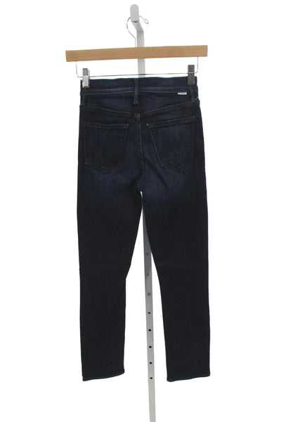 Mother Womens Skinny Jeans Blue Viscose Mid Rise Button Fly Size 24