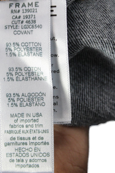 Frame Womens Blue Cropped Jeans Cotton Button Mid Rise Size 24