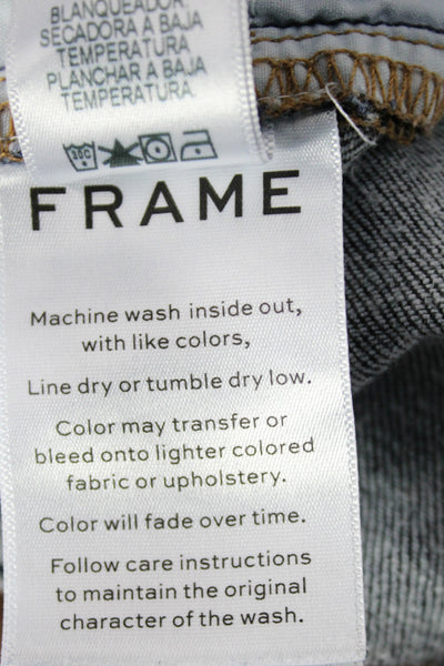 Frame Womens Blue Cropped Jeans Cotton Button Mid Rise Size 24