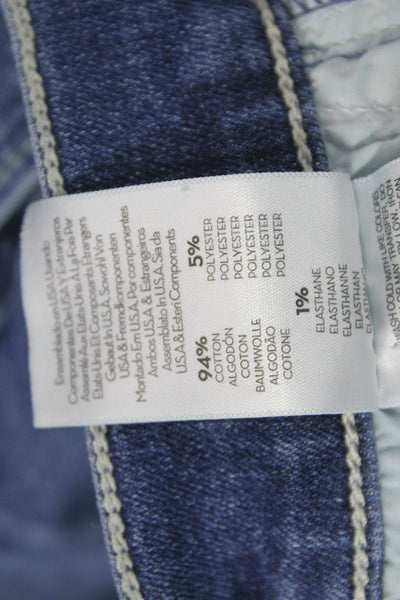 Mother Womens Cropped Jeans Blue Cotton Mid Rise Button Inseam 29 Size 24
