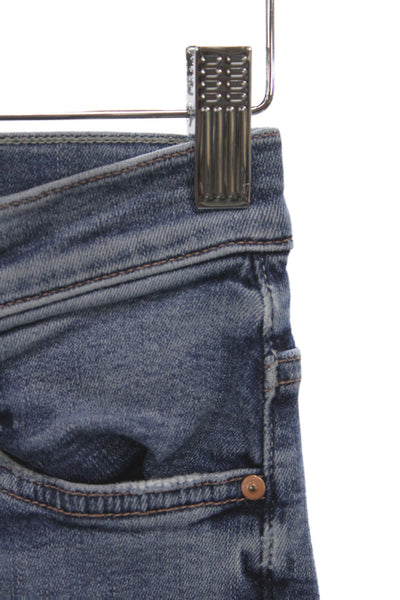 Mother Womens Cropped Blue Cotton Mid Rise Jeans Size 24