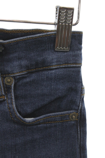 Frame Womens Skinny Jeans Blue Mid Rise Button Cotton Size 24