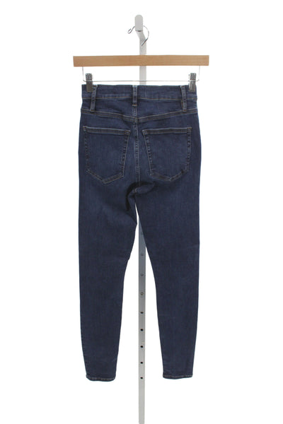 Frame Womens Skinny Jeans Blue Mid Rise Button Cotton Size 24