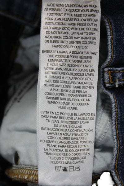 Frame Womens Skinny Jeans Blue Mid Rise Button Cotton Size 24