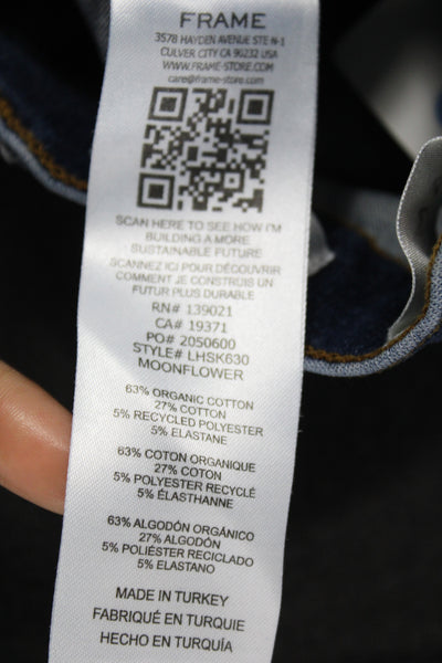 Frame Womens Skinny Jeans Blue Mid Rise Button Cotton Size 24