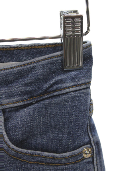 Frame Womens Cropped Jeans Blue Cotton Mid Rise Button Size 24