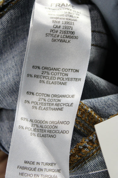 Frame Womens Cropped Jeans Blue Cotton Mid Rise Button Size 24
