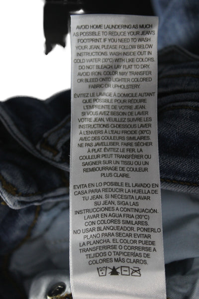 Frame Womens Cropped Jeans Blue Cotton Mid Rise Button Size 24