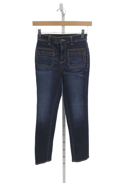Ramy Brook Women Straight Jeans Blue Cotton Mid Rise Size 24