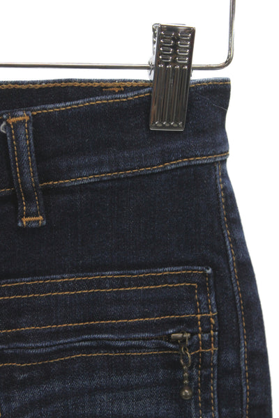 Ramy Brook Women Straight Jeans Blue Cotton Mid Rise Size 24