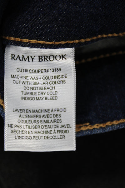 Ramy Brook Women Straight Jeans Blue Cotton Mid Rise Size 24