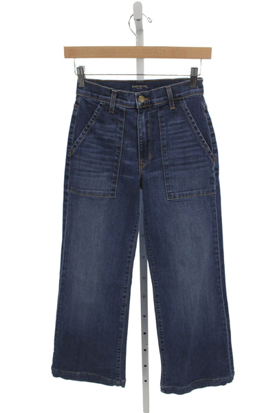Ramy Brook Womens Cropped Blue Cotton Jeans Mid Rise Inseam 28 Size 24