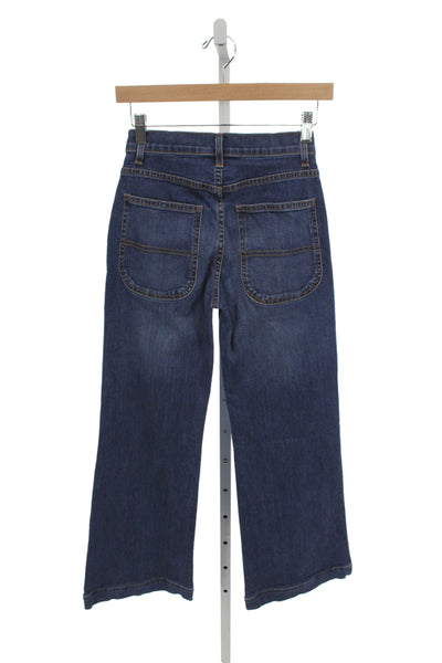Ramy Brook Womens Cropped Blue Cotton Jeans Mid Rise Inseam 28 Size 24