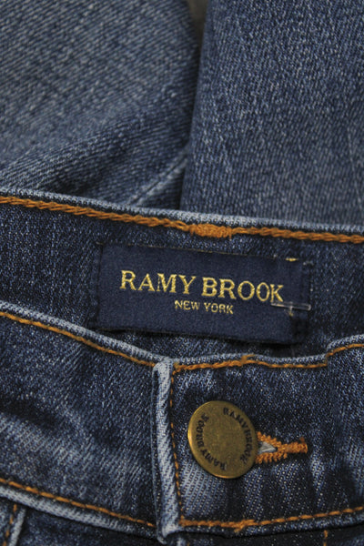 Ramy Brook Womens Cropped Blue Cotton Jeans Mid Rise Inseam 28 Size 24